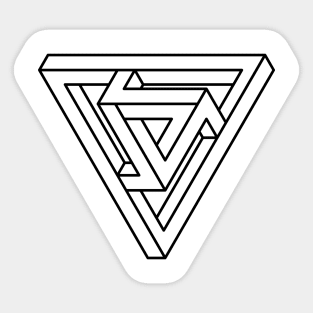 Impossible Shapes – Optical Illusion - Geometric Traingle Sticker